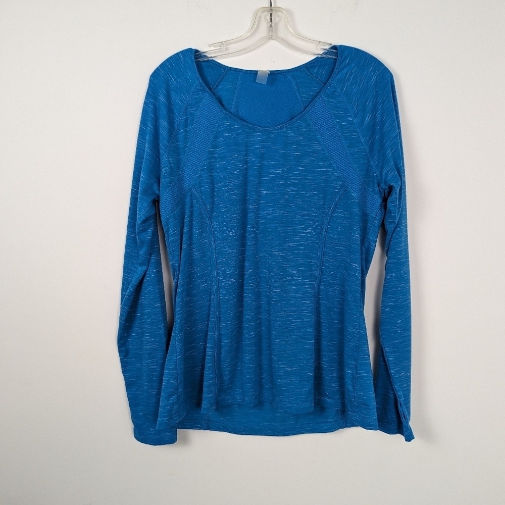 Hyba Women's Athletic Long Sleeve Top - Vibrant Blue, Size L Activewear
